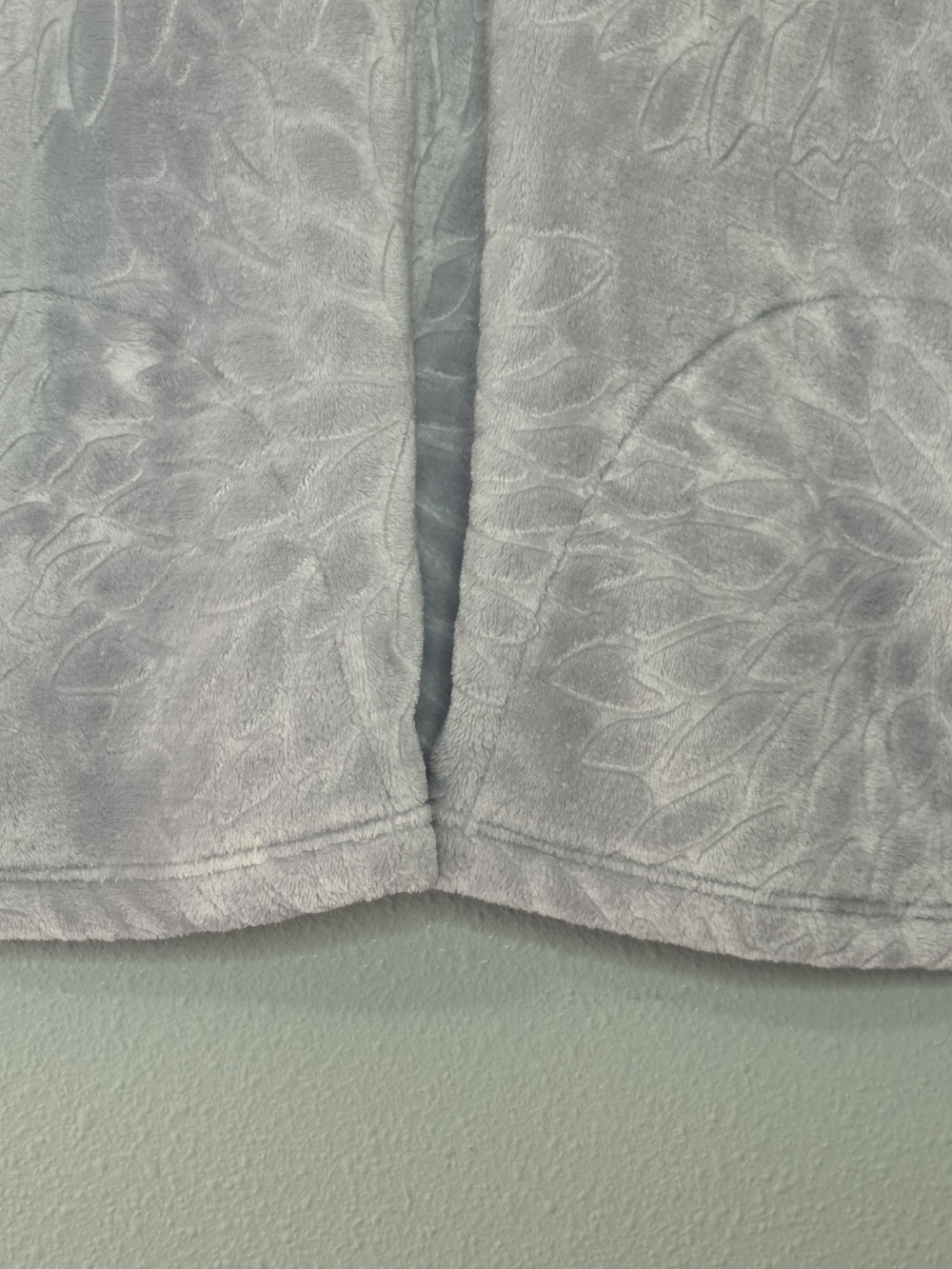Weekends by Chico's Cozy Gray Embossed Floral Quarter Zip Fleece Tunic Sweatshir - Picture 6 of 10